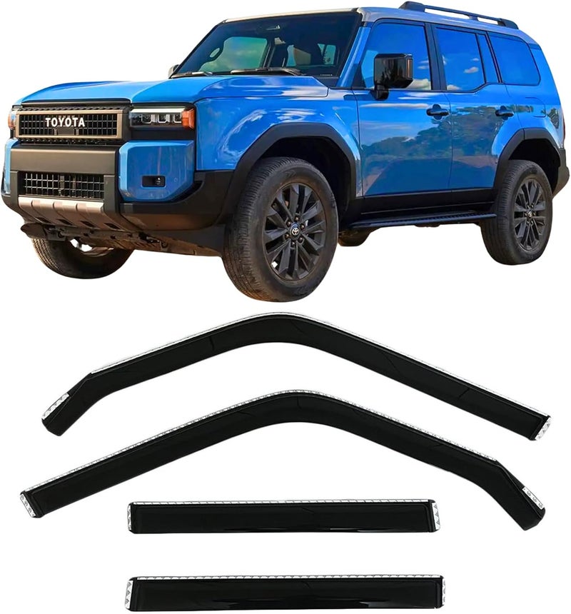 Optimal Co 2024-2026 in-Channel Rain Guards for Toyota Land Cruiser Side Window Visor Deflectors First Edition 1958 J250 2025 - Image 1